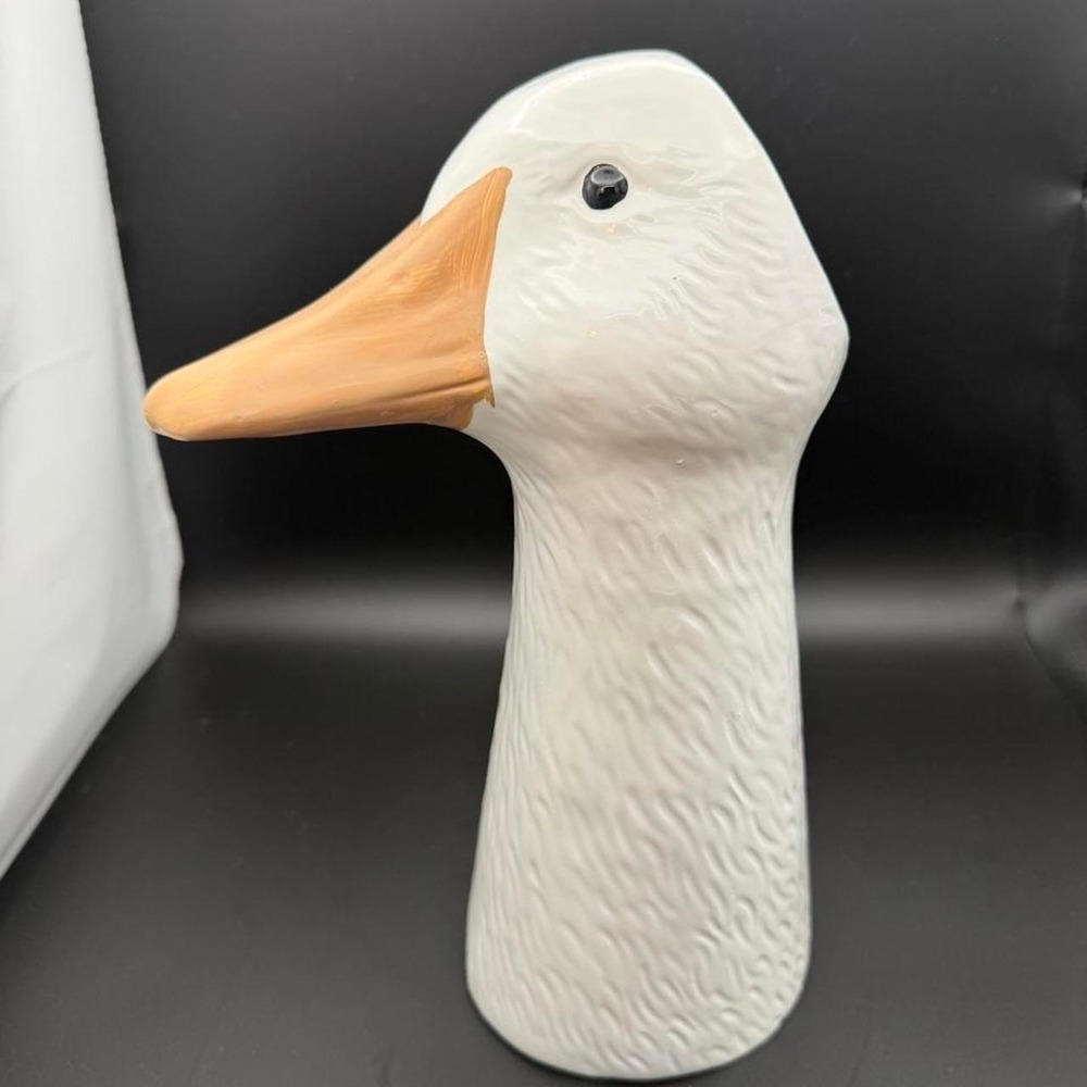 white resin goose head planter cottage core